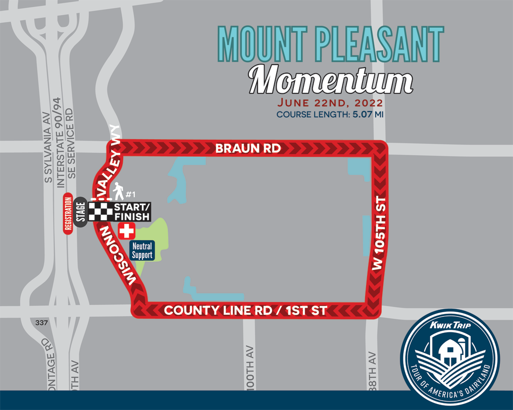Tour of America’s Dairyland Mount Pleasant Momentum track